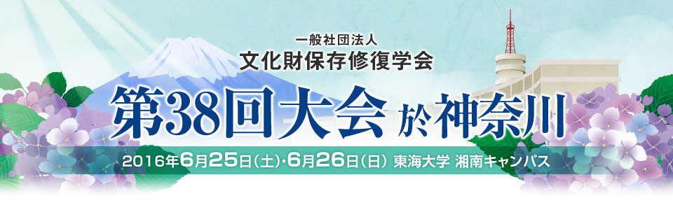 一般社団法人 文化財保存修復学会 第38回大会於神奈川 2016年6月25日・26日 東海大学湘南キャンパス
